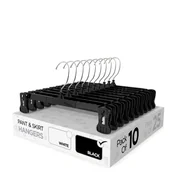 Skarpetki dla dzieci - Sharpty Wieszaki na spodnie i spódnice - wieszaki na szorty, koszule, dżinsy, sukienki, spodnie, płaszcze, ubrania, ubrania i nie tylko - trwałe, oszczędzające miejsce i antypoślizgowe, czarne - 10 - miniaturka - grafika 1