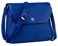 Torebki damskie - Skórzana torebka damska Rovicky miejska listonoszka crossbody z kieszeniami, niebieski - miniaturka - grafika 1
