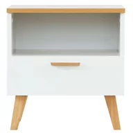 Szafki nocne - Stolik nocny Frisk 50 cm, skandynawski styl, biały - miniaturka - grafika 1