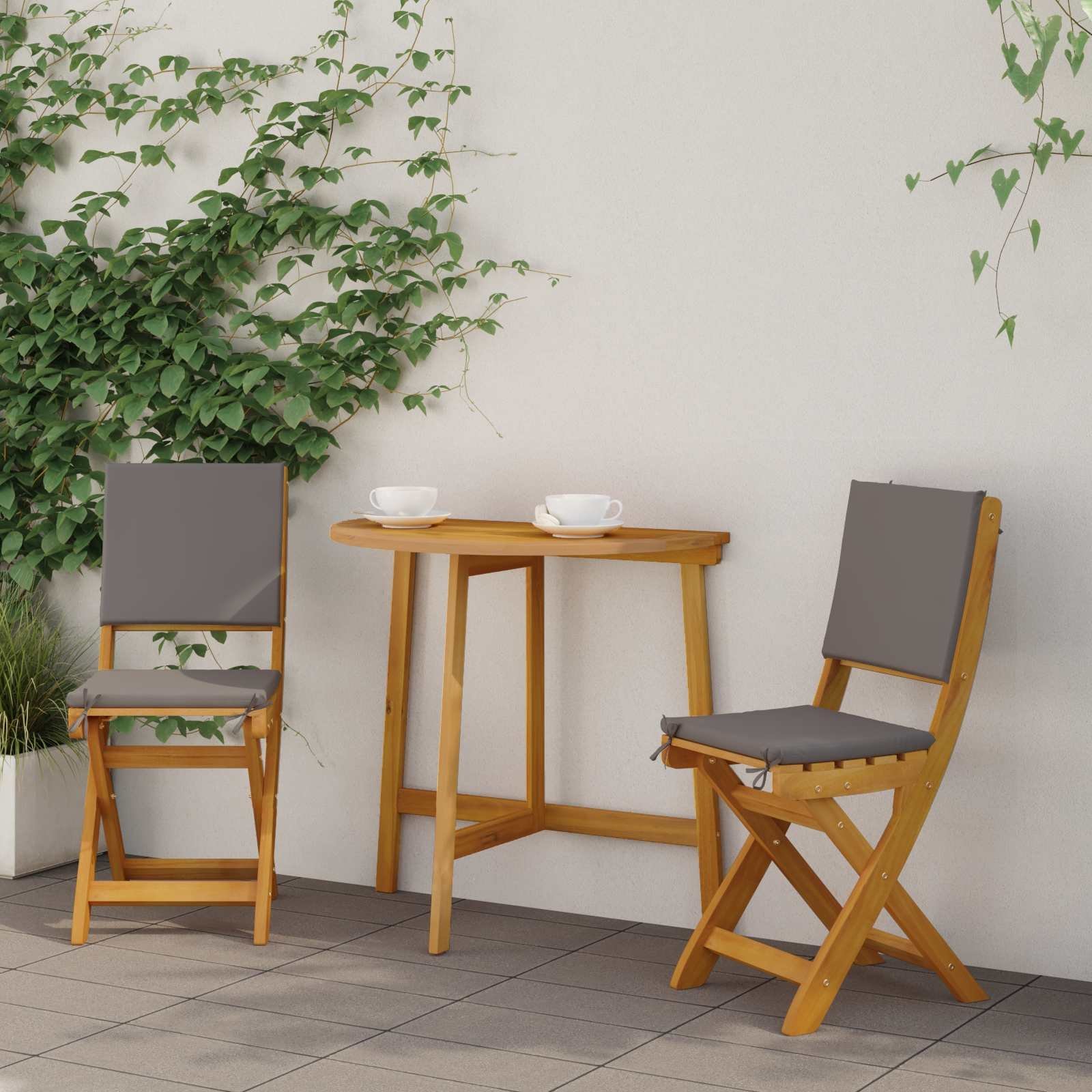 vidaXL vidaXL Krzesła Bistro na Zewnątrz 2 pcs ciemnoszary 38 x 46 x 85 cm