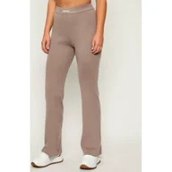 Spodnie damskie - GUESS ACTIVE Spodnie dzianinowe FLAMINIA flare fit z dodatkiem wełny - miniaturka - grafika 1