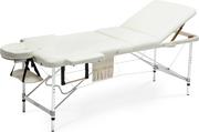 Łóżka - BODYFIT BODYFIT Stół, łóżko do masażu, 3 segmentowe, aluminiowe, beżowe, 195x70,5 cm - miniaturka - grafika 1