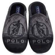 Kapcie męskie - Pantofle męskie hiszpańskie Neles 4724.672 GRIS/NEGRO R.45 - miniaturka - grafika 1