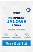 Apteczki i materiały opatrunkowe - Apteo Apteo kompresy jałowe z gazy 10cm x 10cm 3 sztuki 9099893 - miniaturka - grafika 1