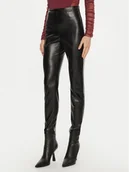 Spodnie damskie - Patrizia Pepe Spodnie z imitacji skóry 8P0624/E005-K103 Czarny Regular Fit - miniaturka - grafika 1