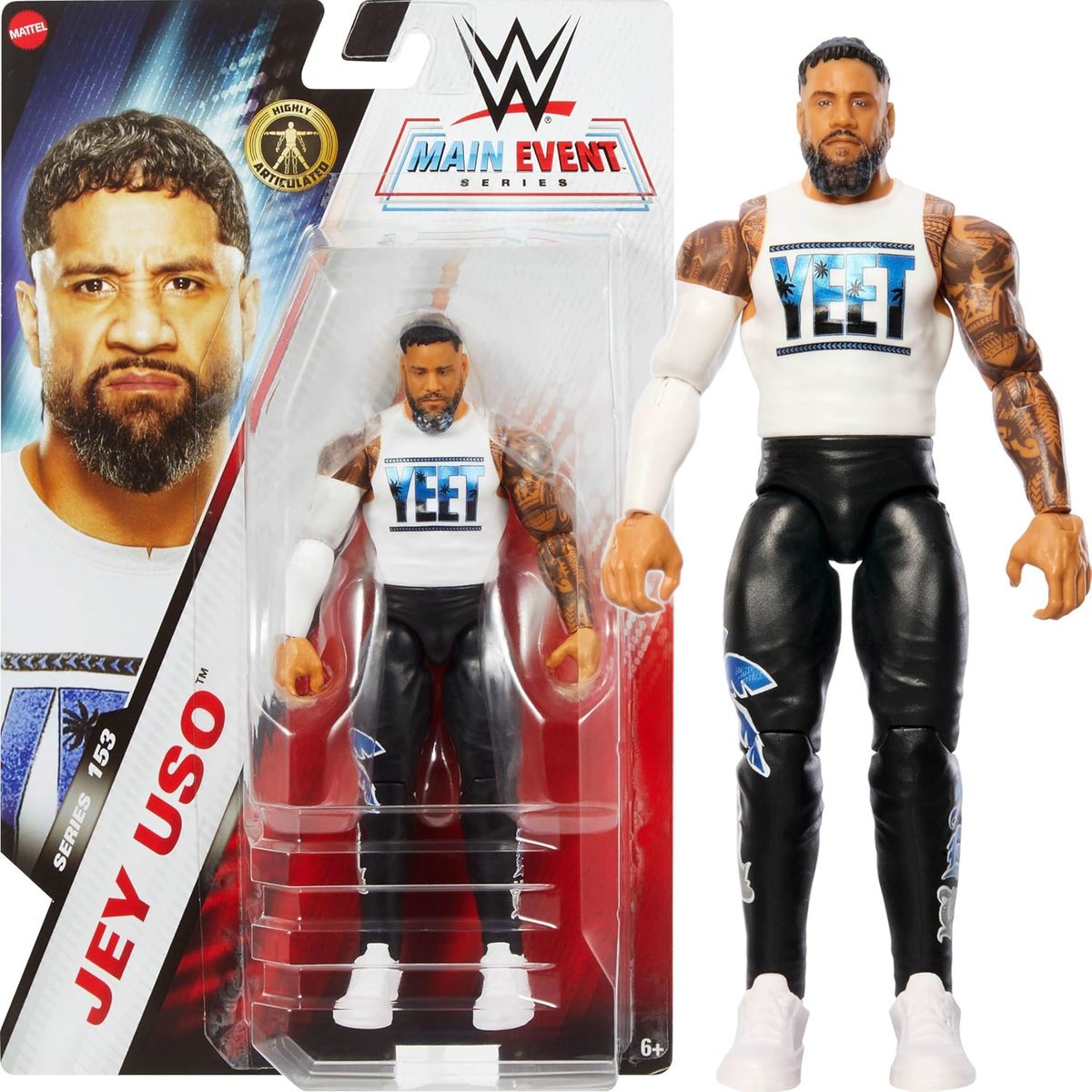 WWE MAIN EVENT SERIES 153 SERIA MATTEL RUCHOMA FIGURKA JEY USO JCV38