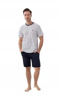 Piżamy damskie - PIŻAMA MĘSKA LUNA 808 bawełna granatowa paski rozmiar XL - miniaturka - grafika 1