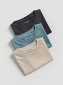 Bluzki dla niemowląt - Reserved - Bawełniany t-shirt 3 pack - beżowy - miniaturka - grafika 1