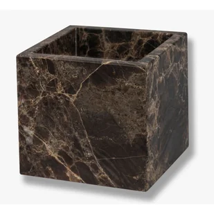 Ciemnobrązowy marmurowy organizer łazienkowy na waciki Marble – Mette Ditmer Denmark - Koszyki łazienkowe - miniaturka - grafika 1