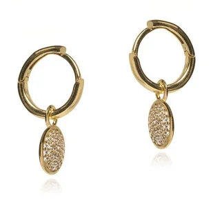 ankabizuteria.pl Kolczyki srebrne pozłacane kółka z cyrkoniami - Kolczyki - miniaturka - grafika 1