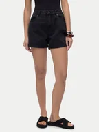 Spodenki damskie - Vero Moda Szorty jeansowe Zuri 10279493 Czarny Regular Fit - miniaturka - grafika 1