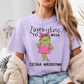 Koszulki i topy damskie - Fiołkowa koszulka damska - ŻAJEBISTOŚĆ TO MOJA CECHA WRODZONA - miniaturka - grafika 1