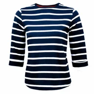 Bluzki damskie - Koszulka damska w paski granatowo biała COSTA DEL SOL r.XL - miniaturka - grafika 1