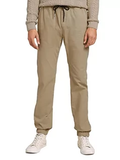 Spodenki męskie - TOM TAILOR Męskie Spodnie chinosy do biegania z bawełny ekologicznej 1028849, 10942 - Beach Sand, XL - grafika 1