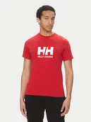 Koszulki męskie - Helly Hansen T-Shirt Logo 54596 Czerwony Regular Fit - miniaturka - grafika 1