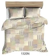 Pościel - Poszewka 50x60 beżowa kolorowa paczłork bawełna Max - miniaturka - grafika 1