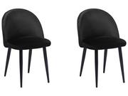 Krzesła - Beliani Zestaw 2 krzeseł welur czarny VISALIA - miniaturka - grafika 1
