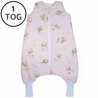 Śpiworki dla dzieci - OCIEPLANY ŚPIWOREK Z NOGAWKAMI 56-68 XS 1 TOG BAWEŁNA 100% PRODUKT POLSKI - miniaturka - grafika 1