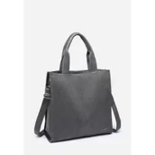 Torebki damskie - Pojemna Shopperka Torebka Damska Szara Format A4 LUIGISANTO - miniaturka - grafika 1