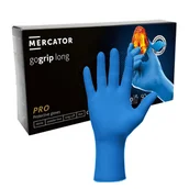 Rękawiczki jednorazowe - Rękawiczki nitrylowe S niebieskie Mercator Gogrip Long 50szt - miniaturka - grafika 1