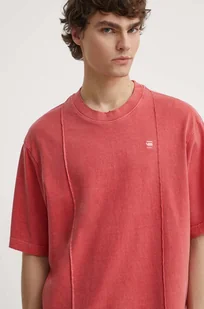 G-Star Raw t-shirt bawełniany męski kolor różowy gładki D24631-C756 - Koszulki męskie - miniaturka - grafika 1