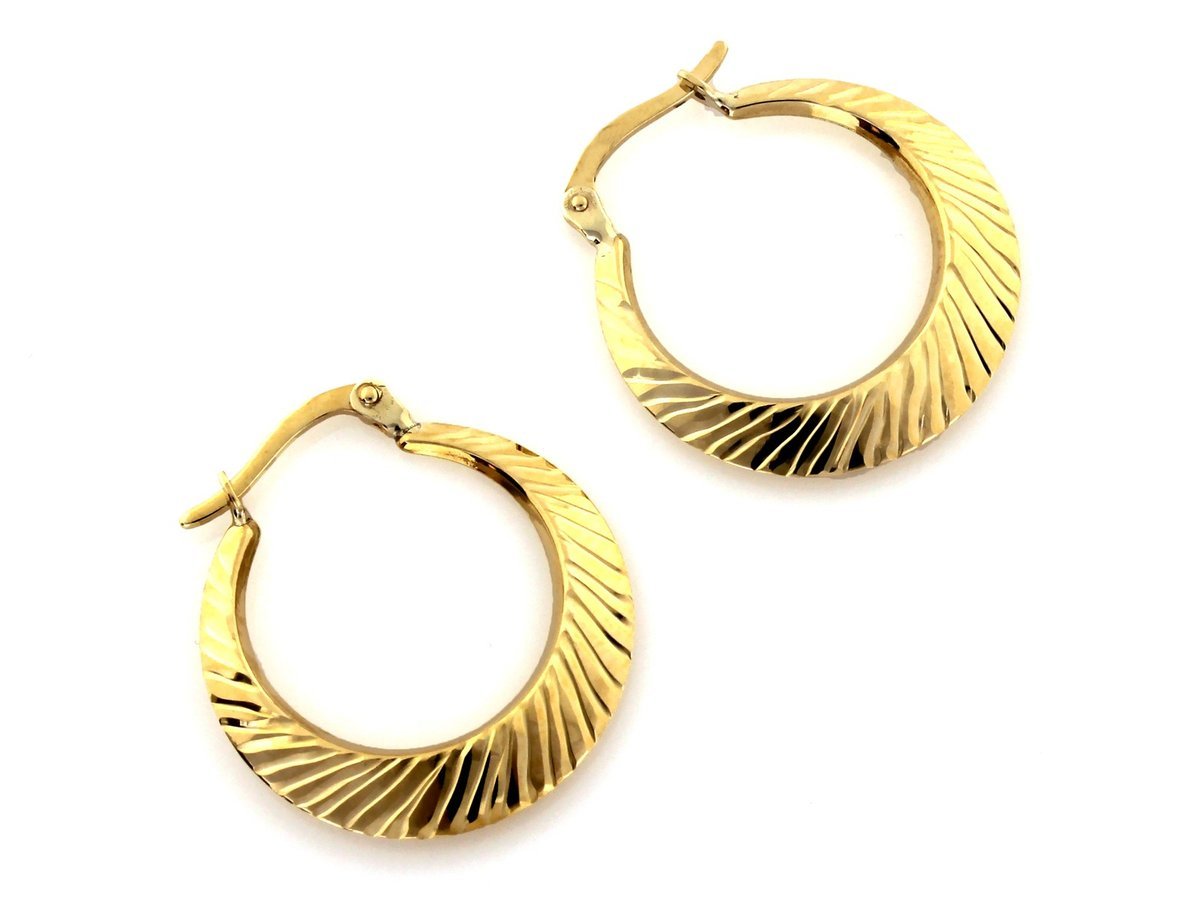 Złote kolczyki 375 koła diamentowne 1.25g