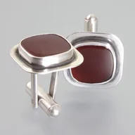 Spinki do mankietów i krawatów - Z karneolami - spinki do mankietów - miniaturka - grafika 1