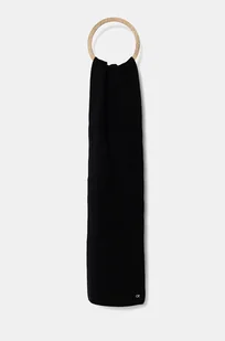 Calvin Klein szalik wełniany kolor czarny gładki K60K612603 - Apaszki i szaliki damskie - miniaturka - grafika 1