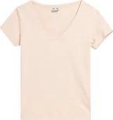 Bluzki damskie - Koszulka damska 4F F0941 kremowa 4FAW23TTSHF0941 12S-M - miniaturka - grafika 1