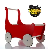 Zabawki kreatywne - Drewniany wózek dla lalek /pchacz / chodzik - miniaturka - grafika 1