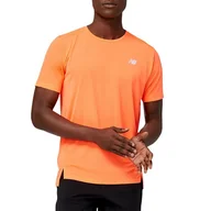 Koszulki sportowe męskie - Koszulka New Balance MT23222NDF - pomarańczowa - miniaturka - grafika 1