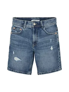 TOM TAILOR Jim Fit Destroyed szorty dżinsowe dla chłopców, 10123 - Destroyed Mid Stone Blue Denim, 164 - Spodenki damskie - miniaturka - grafika 1