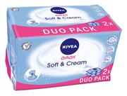 Chusteczki nawilżane - Nivea Chusteczki pielęgnacyjne dla dzieci Duo Pack - Baby Soft & Cream Chusteczki pielęgnacyjne dla dzieci Duo Pack - Baby Soft & Cream - miniaturka - grafika 1