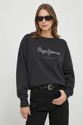 Bluzy damskie - Pepe Jeans bluza bawełniana damska kolor czarny z aplikacją - miniaturka - grafika 1