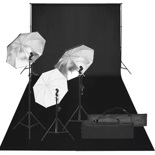 vidaXL Fotograficzny zestaw studyjny z lampami i tłem - Lampy studyjne - miniaturka - grafika 1