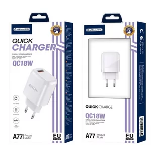 Ładowarka Sieciowa 18W USB 3.0 Jellico A77 biała - Ładowarki do telefonów - miniaturka - grafika 2