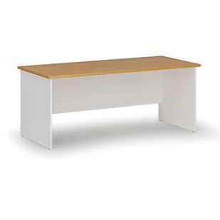 Biurko proste PRIMO WHITE, 1800 x 800 mm, biały/buk - Biurka - miniaturka - grafika 1