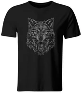 Koszulki męskie - Koszulka Głowa Wilka. T-shirt z Nadrukiem Wilka, roz. XL - miniaturka - grafika 1