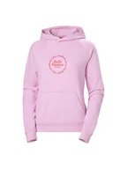 Bluzy damskie - Bluza dresowa damska HELLY HANSEN W Core Graphic Hoodie różowy L - miniaturka - grafika 1