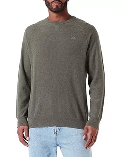 Bluzy męskie - Lee Raglan Crew Knit bluza męska, Olive Grove, XL - grafika 1