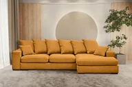 Narożniki - Sofa w kształcie L GABON narożnik funkcja spania Riviera pomarańczowy prawy - miniaturka - grafika 1