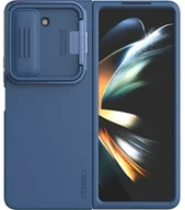 Etui i futerały do telefonów - Nillkin Etui z ochroną aparatu i podstawką CamShield Silky Bracket do Galaxy Z Fold5, granatowe - miniaturka - grafika 1