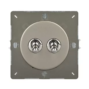 VARILIGHT Włącznik podwójny VARIGRID  satyna  VARILIGHT - Wyłączniki światła i elektryczne - miniaturka - grafika 1