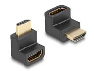 Adaptery i przejściówki - DeLOCK High Speed HDMI z adapterem Ethernet męski na żeński kątowy 8K 60 Hz, czarny 66458 - miniaturka - grafika 1