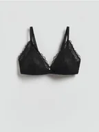 Biustonosze - Reserved - Koronkowy biustonosz z fiszbinami - czarny - miniaturka - grafika 1