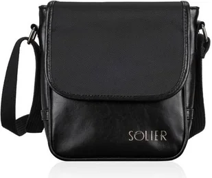 Solier Torba skórzana listonoszka czarna - Teczki i aktówki - miniaturka - grafika 1