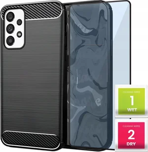 Hello Case ETUI DO SAMSUNG GALAXY A53 5G PANCERNE KARBON CASE CZARNE CASE SZKŁO 9h - Etui i futerały do telefonów - miniaturka - grafika 1