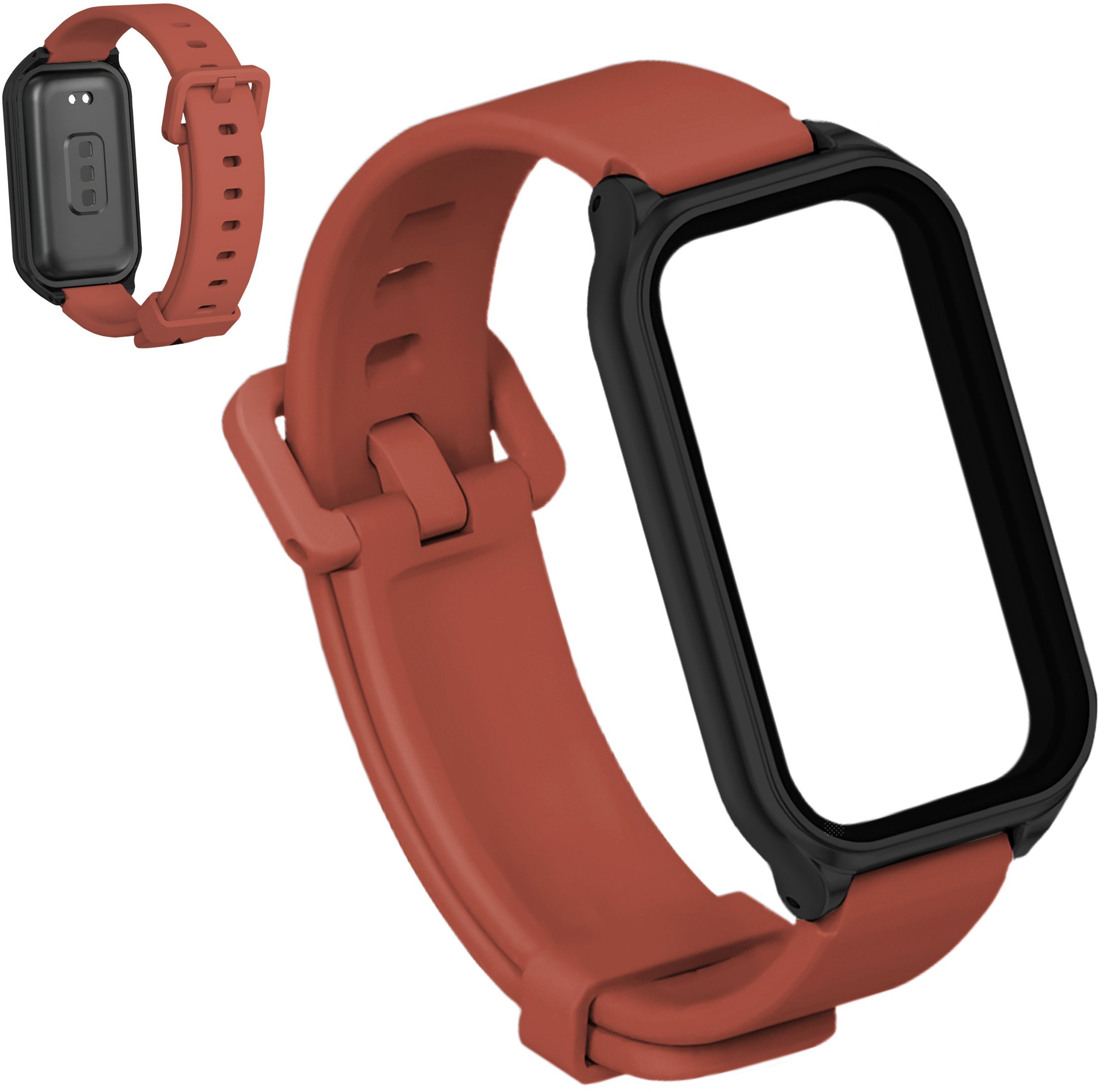 ChronSmarta Pasek z ramką ChronSmarta do Xiaomi Mi Band 8 Active / Redmi Smart Band 2 Ceglany