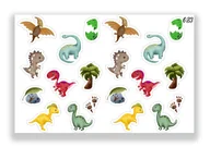 Zabawki kreatywne - 1szt TATUAŻE DZIARY ZMYWALNE DLA DZIECI NA URODZINY DINOZAURY 023 - miniaturka - grafika 1