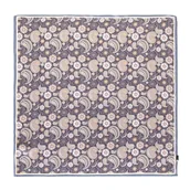 Apaszki i szaliki męskie - Damska apaszka jedwabna ze wzorem w kwiaty fioletowa - miniaturka - grafika 1